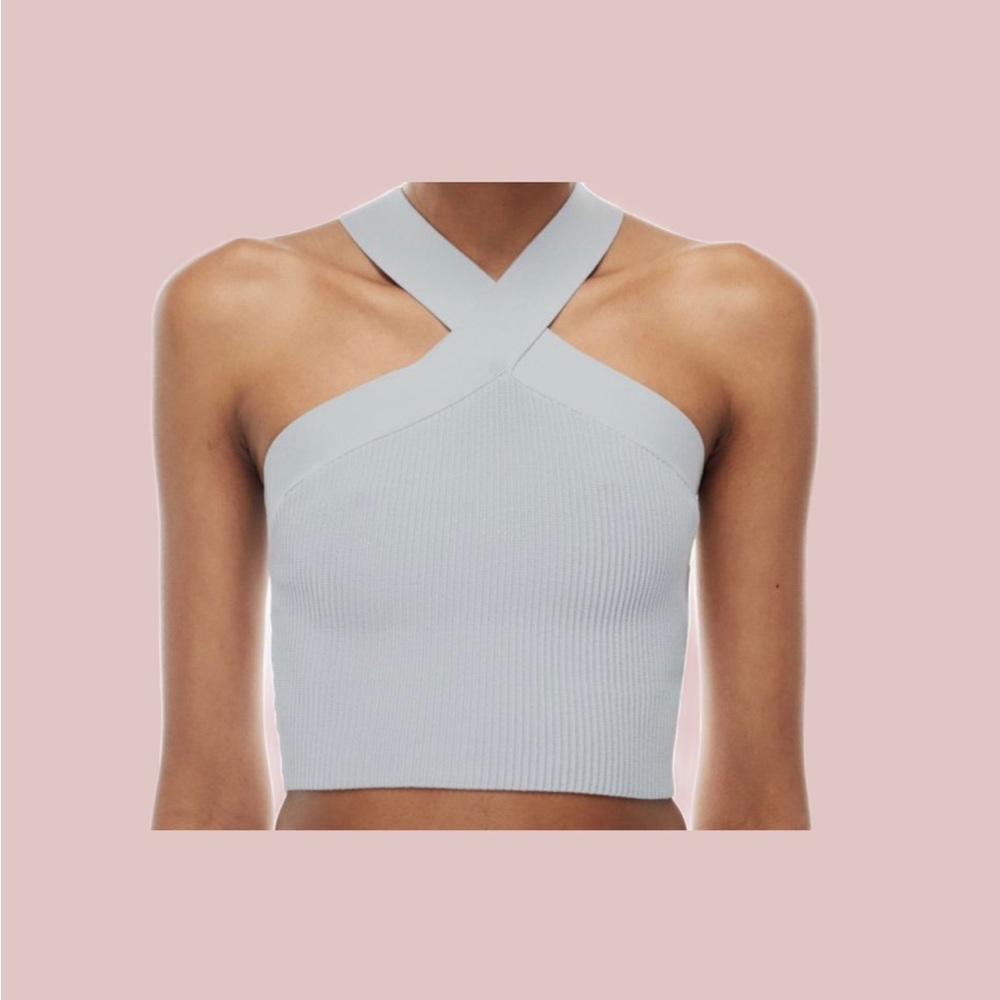Aritzia Babaton Sculpt Knit Criss Cross Cropped Tank